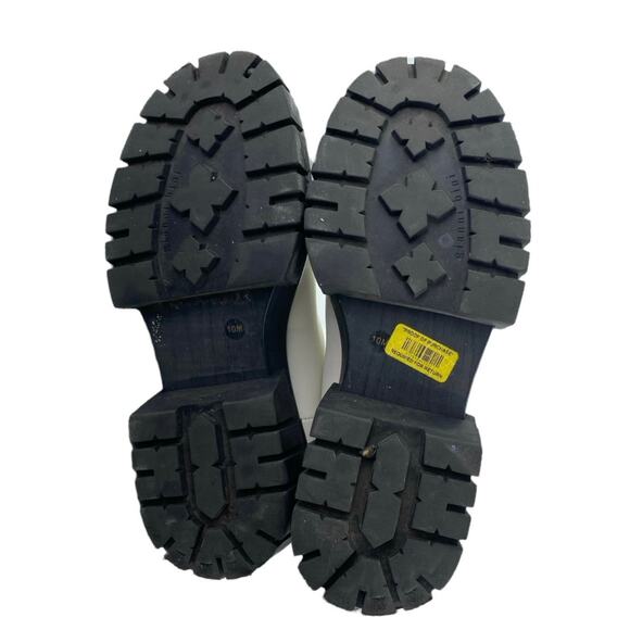 Gianni Bini Ridliegh Womens White Leather Chunky Lug Sole Chelsea Boots Size 10M - Picture 4 of 6